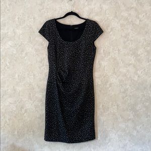 Animal print black dress